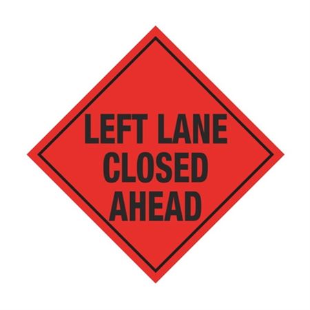 Left Lane Closed Ahead Roll-Up Sign